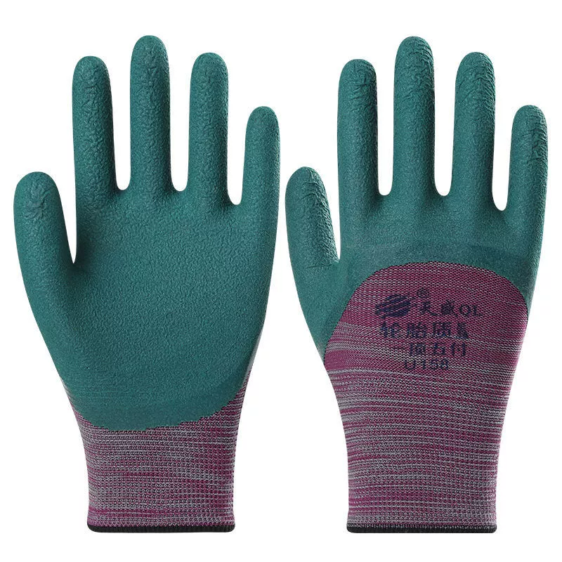 Găng tay bảo hiểm lao động Tiansheng lốp cao su chống trơn trượt mềm thoáng khí nam nữ bảo hộ lao động công trường xây dựng