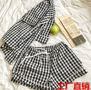 Kẻ sọc đồ ngủ mùa hè của phụ nữ Hàn Quốc phiên bản của bông tươi và vải lanh ngắn tay quần short dịch vụ nhà hai mảnh phù hợp với sinh viên có thể mặc mỏng