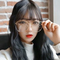 Vòng retro kính khung nữ mô hình net thủy triều đỏ Hàn Quốc phiên bản của cận thị mắt kim loại gương phẳng men chống-kính màu xanh kính em bé