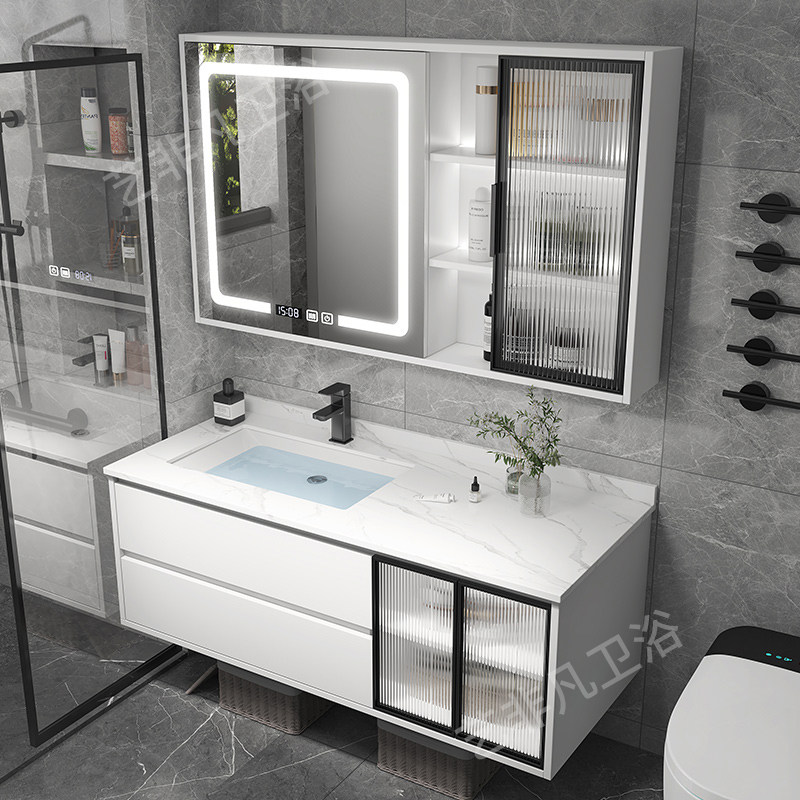 Tủ Gương Nhà Tắm Phong Cách Hiện Đại Tủ Gương Đèn Led Thông Minh tủ kính nhà tắm