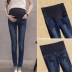 Bà bầu quần jeans mùa thu đông 2018 mới mẹ bầu bà bầu quần mùa đông cộng với nhung dày nâng bụng mặc quần bà bầu yếm jean đẹp cho bà bầu Phụ nữ mang thai quần / quần bụng