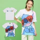 Quần áo trẻ em Nhật Bản 2020 phim hoạt hình mới cotton phim hoạt hình cotton tay ngắn cotton và bé gái hoạt hình áo thun ngắn tay - Áo thun