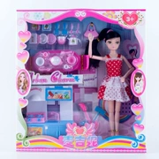 Búp bê barbie nhà bếp nấu ăn đồ chơi phụ kiện thiết lập mô phỏng búp bê đồ nội thất nhà bếp cô gái băng công chúa ngọt ngào nhà