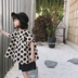 2018 mùa hè mới cô gái Hàn Quốc phiên bản của lỏng ngắn tay bông và vải lanh dot áo sơ mi búp bê thủy triều Áo sơ mi