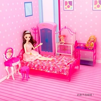 Chơi tại chỗ búp bê gia đình cô bé mô phỏng đồ chơi phụ kiện ngoài trời đu tóc lớn cát phòng ngủ đặt phụ kiện bê barbie