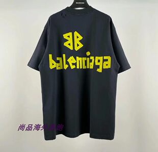 Balenciaga Paris Family короткая футболка муж/женщина