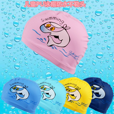 шапочка для плавания 儿童泳帽卡通印花宝宝小中大童pu泳帽防水不勒头舒适男女童游泳帽