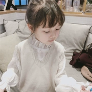 Mùa xuân 2019 trẻ em mới của Hàn Quốc áo sơ mi nữ đứng ngọt ngào