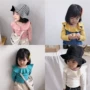 Áo thun cho bé gái mùa xuân 2019 mới có cổ áo cánh hoa Hàn Quốc Áo thun cotton dài tay giản dị quần áo trẻ sơ sinh
