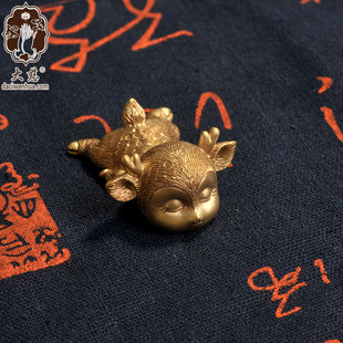 オリジナルのキュートでかわいい Fulu 文鎮純銅鹿金属クリエイティブ書道飾り銅文鎮定規プレス紙銅