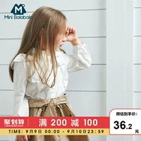 Mini Balla Balla Girls Áo dài tay mùa xuân Mới bé Baby Tops Cotton áo trắng - Áo sơ mi áo sơ mi bé trai 7 tuổi