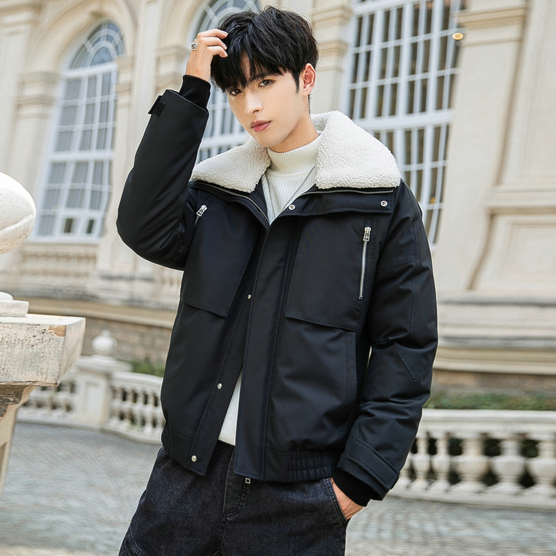 Cotton nam mùa đông 2020 mới Hàn Quốc áo khoác ngắn tay xuống thương hiệu áo khoác đẹp thời trang áo khoác thủy triều - Trang phục Couple