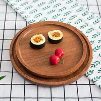 Nhật Bản phong cách tối pallet gỗ rắn khay gỗ hình chữ nhật khay gỗ rắn khay gỗ khay đĩa khay nướng thịt nướng khay - Tấm đĩa gỗ phong thủy