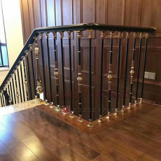 Балясины 新款楼梯铜立杆镀金栏杆枪黑色厂家直销真铜配件楼梯立柱铜防护栏