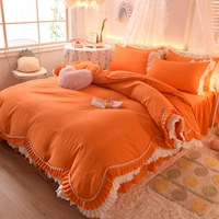 Хлопковый комплект, кровать для принцессы, пододеяльник, простыня, популярно в интернете, 4 предмета