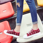Kẻ sọc giày nữ sinh viên Hàn Quốc phong cách Harajuku ulzzang triều red chic giày vải hoang dã cổng gió giày