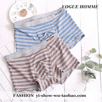 Thời trang nam kinh doanh thể thao sọc trẻ trung Boxer tóm tắt Cotton nhẹ và thoáng khí Mid-mid eo Quần short quần sịp con voi