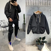 Áo khoác len nam mùa đông mới 2018 phiên bản Hàn Quốc đen ngắn đoạn bình thường để diện áo khoác ấm áp cho giới trẻ