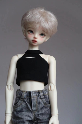 taobao agent [Three -foot cat] BJD 4 minutes 1/4 small vest top pure black baby jacket in inside single product versatile
