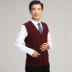 Áo len trung niên và tuổi già áo len len dệt kim vest nam hàn quốc Dệt kim Vest