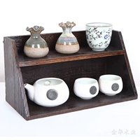 Trà gỗ rắn đặt tách trà ấm trà kệ máy tính để bàn nhiều kho báu kệ tường hộp xiên hai lưới kệ trà đổ - Trà sứ bình pha trà thủy tinh có lõi lọc