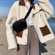 Dây khâu lông cừu áo khoác da nữ quần áo chic chic ba ba với SSY 2019 mùa đông mới - Áo khoác dài