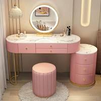 Круглый розовый 120 -см столик+шкаф+умное зеркало+круглый стул