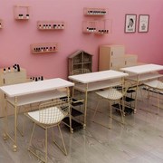 Thương lượng mới đồ nội thất sắt lưới ghế tình yêu ghế vàng bàn ghế ăn bàn làm móng tay ba bộ cửa hàng - Hair Salon / Nội thất làm đẹp