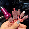 Pay attention to rose red-enhanced version of car charging+pink diamond data cable