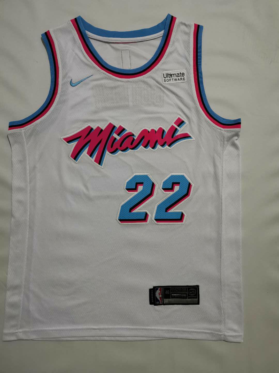 Heat 22 City Edition WhiteThe heat No. 3 Wade Jersey men and women Basketball clothes No.22 Butler Jersey City Edition Basketball clothes vest