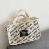 Коробка лиза La#сын полосатый кошачий холст сумочка для хранения сумочки на аутсорсинг пикник Ba "