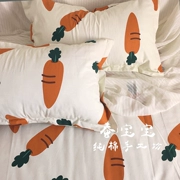 tấm bông mảnh duy nhất của thô bằng vải cotton gia đình cà rốt phim hoạt hình bốn miễn phí vận chuyển mới twill ba tằm - Khăn trải giường