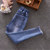 Quần denim bé gái 2019 xuân hè mới 5 phiên bản Hàn Quốc 6 quần trẻ em nước ngoài Quần 7 chân 9 quần bút chì 12 tuổi - Quần jean quần jean baggi trẻ em