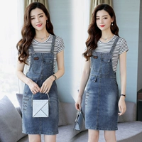 Váy denim dây đeo hai mảnh nữ dây đeo nhỏ phiên bản Hàn Quốc của bộ váy denim dài mảnh - Sản phẩm HOT đầm dạ hội hàn quốc