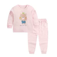 Phiên bản Hàn Quốc mặc cotton tiện lợi cho bé mùa thu quần áo phù hợp với nam máy lạnh phòng mùa thu quần áo đơn giản chia hoang dã - Quần áo lót đồ bộ bé trai