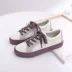 Giày trắng nhỏ nữ 2019 hè mới retro Hồng Kông hương vị giày trắng học sinh phiên bản Hàn Quốc của giày vải đỏ hoang dã - Plimsolls Plimsolls
