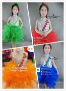 2016 trẻ em mới của nhóm trang phục múa cô gái chủ dress sàn catwalk chương trình solo pettiskirt công chúa váy