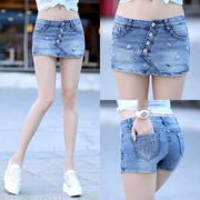 2017 mùa hè và mùa thu mới quần short denim của phụ nữ váy Hàn Quốc phiên bản của eo stretch Slim chống ánh sáng váy hot quần