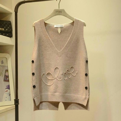 taobao agent Demi-season woolen vest, V-neckline