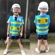 Chơi nhà trẻ em thiết bị cảnh sát nhỏ đặt cậu bé đồ chơi mũ bảo hiểm góc mẫu giáo đạo cụ