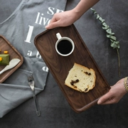 Mi Li Style Black Walnut Palette Wood Dish Wood Dish Square Hình chữ nhật Khay Solid Wood Black Walnut Khay - Tấm