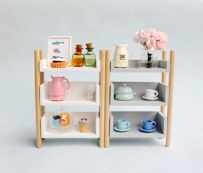 taobao agent Micro -shrinking mini furniture model 8 points and 12 points OB11 OB11 baby house Nordic simple storage shelves bookshelves flower frame storage shelf
