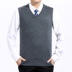 Mùa xuân và mùa thu mới cashmere vest nam len áo len vest V-Cổ trung niên màu rắn gà tim cổ áo của nam giới áo len Dệt kim Vest