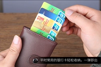 Tự động pop-up bộ thẻ chống từ chủ thẻ đa thẻ thẻ hợp kim nhôm hộp đầu lớp da thẻ ví gói ví cầm tay nữ gucci
