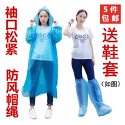 Khóa áo mưa dùng một lần quần mưa poncho quá khổ không thấm nước phiên bản Hàn Quốc của áo mưa thủy triều eva có tay áo Slim