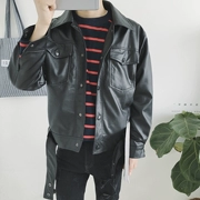 Hồng Kông quần áo da nam thủy triều thiết kế nam phiên bản Hàn Quốc của áo khoác da ngắn tự trồng thanh niên áo khoác nam giản dị