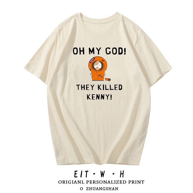 Футболка South Park с надписью Южный Парк, Kenny в коротком рукаве, одежда вокруг Kenny, полурукавная футболка