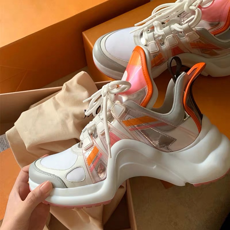 Jelly OrangeIns super fire V family arch bottom Daddy shoes female ventilation Thick bottom Muffin Frenulum leisure time motion increase Running shoes autumn