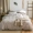 Chúc ngủ ngon mèo tinh khiết giặt bông bốn mảnh cotton đơn giản in Bắc Âu đồng bằng cotton tối giản khăn trải giường - Bộ đồ giường bốn mảnh chăn ga gối đệm cute