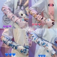 Шелковые нарукавники, японские мультяшные перчатки, защита от солнца